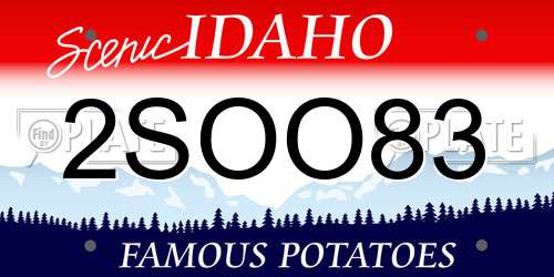 2SOO83 Idaho License Plate