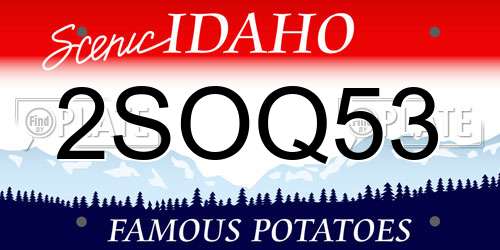 2SOQ53 Idaho License Plate