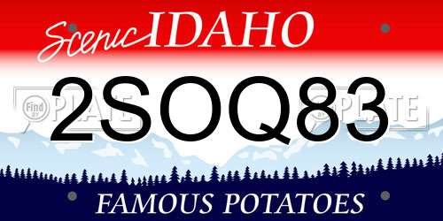 2SOQ83 Idaho License Plate