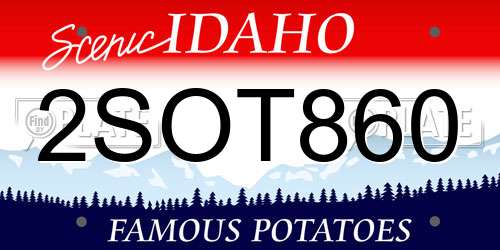 2SOT860 Idaho License Plate