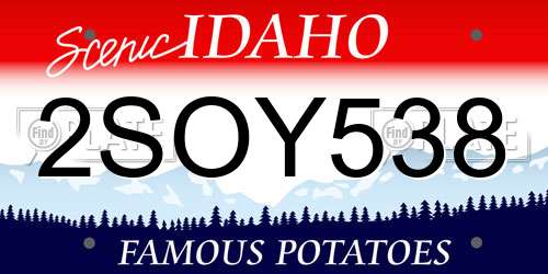2SOY538 Idaho License Plate