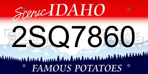 2SQ7860 Idaho License Plate