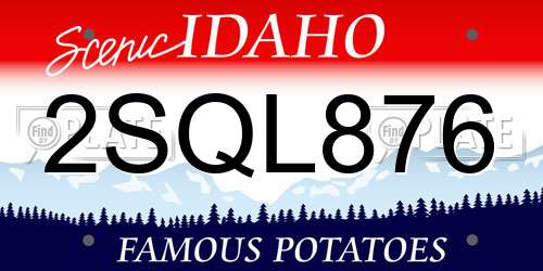 2SQL876 Idaho License Plate