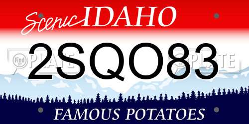 2SQO83 Idaho License Plate