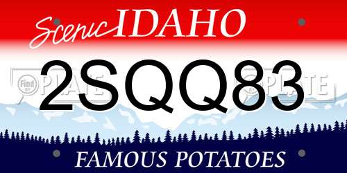 2SQQ83 Idaho License Plate