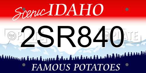 2SR840 Idaho License Plate