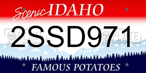 2SSD971 Idaho License Plate