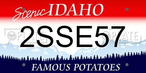 2SSE57 Idaho License Plate