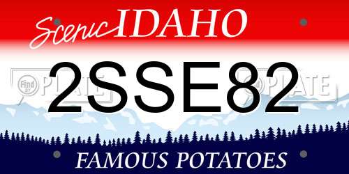 2SSE82 Idaho License Plate