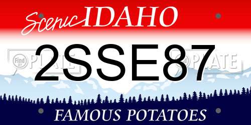 2SSE87 Idaho License Plate