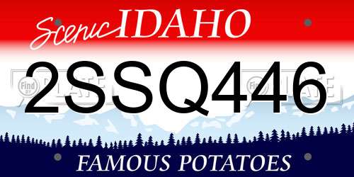 2SSQ446 Idaho License Plate