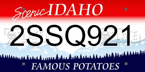 2SSQ921 Idaho License Plate