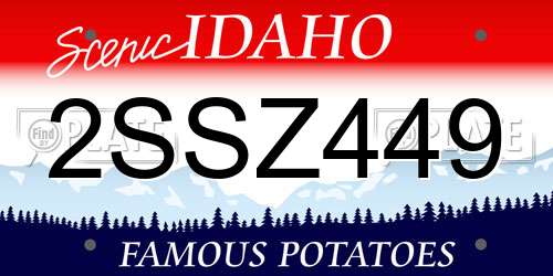 2SSZ449 Idaho License Plate