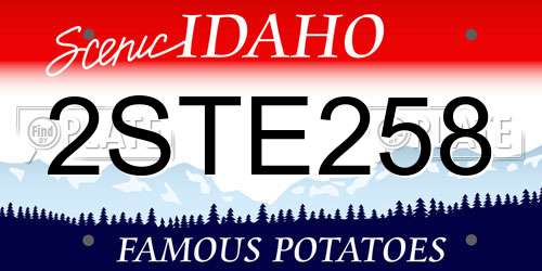 2STE258 Idaho License Plate