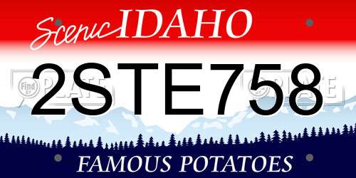 2STE758 Idaho License Plate