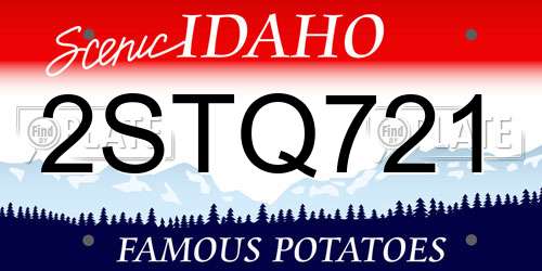 2STQ721 Idaho License Plate
