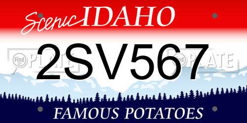 2SV567 Idaho License Plate
