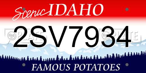 2SV7934 Idaho License Plate
