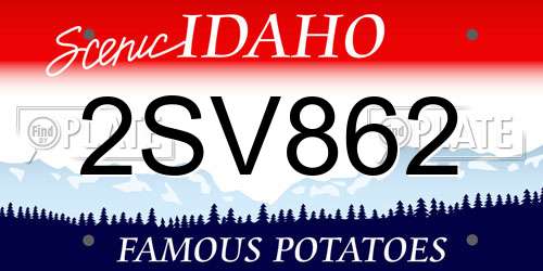 2SV862 Idaho License Plate