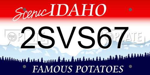 2SVS67 Idaho License Plate