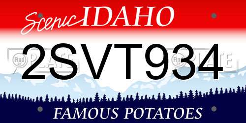 2SVT934 Idaho License Plate
