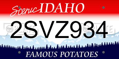 2SVZ934 Idaho License Plate