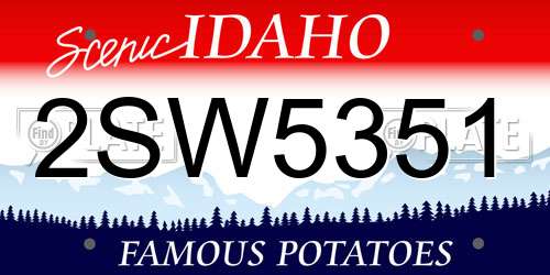 2SW5351 Idaho License Plate