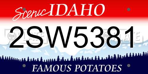 2SW5381 Idaho License Plate