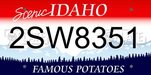 2SW8351 Idaho License Plate