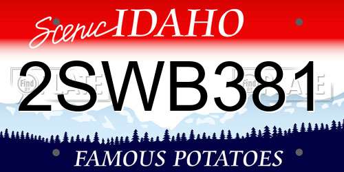 2SWB381 Idaho License Plate