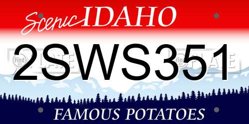 2SWS351 Idaho License Plate