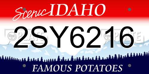 2SY6216 Idaho License Plate