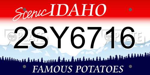 2SY6716 Idaho License Plate