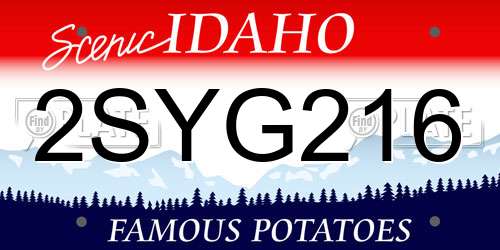 2SYG216 Idaho License Plate
