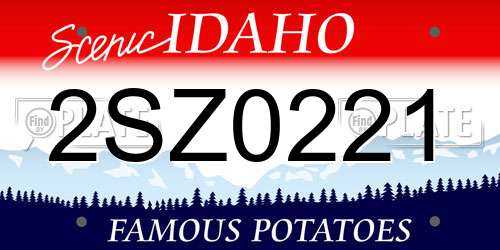 2SZ0221 Idaho License Plate