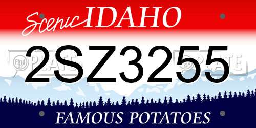 2SZ3255 Idaho License Plate