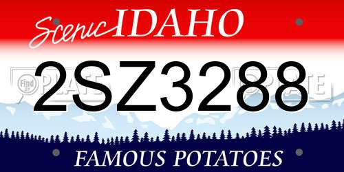 2SZ3288 Idaho License Plate