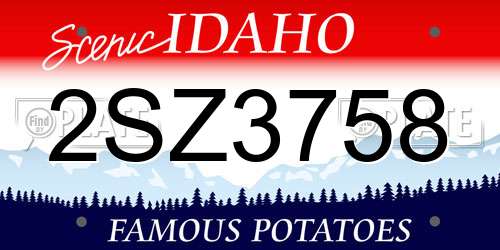 2SZ3758 Idaho License Plate