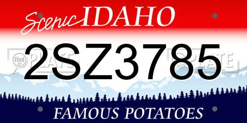 2SZ3785 Idaho License Plate
