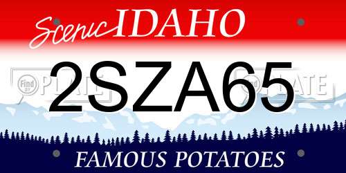 2SZA65 Idaho License Plate