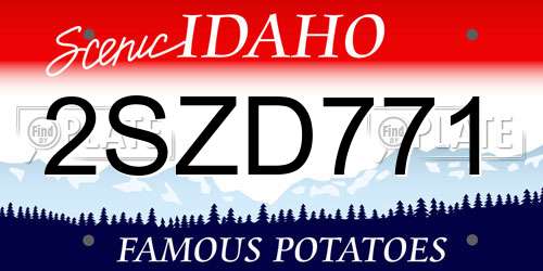 2SZD771 Idaho License Plate