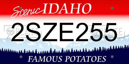2SZE255 Idaho License Plate
