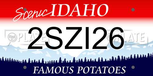 2SZI26 Idaho License Plate
