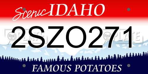2SZO271 Idaho License Plate