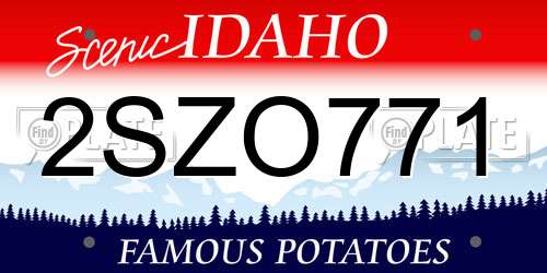 2SZO771 Idaho License Plate