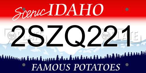 2SZQ221 Idaho License Plate
