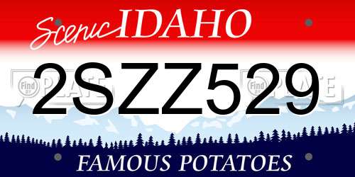 2SZZ529 Idaho License Plate