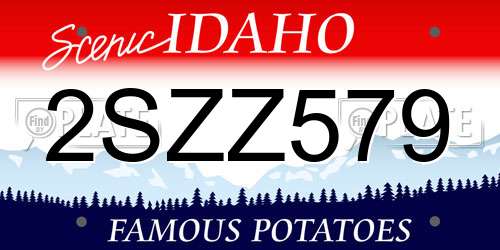 2SZZ579 Idaho License Plate