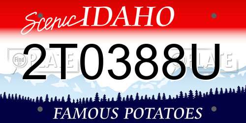 2T0388U Idaho License Plate