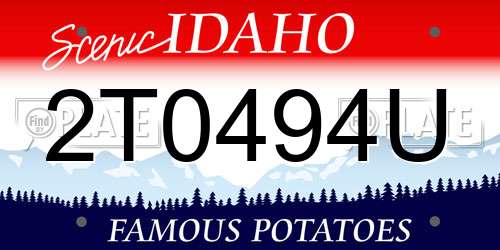 2T0494U Idaho License Plate